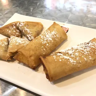 Peach Mango Spring Rolls + Sweet Red Bean Triangles