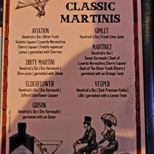 Martini Menu 3 of 3