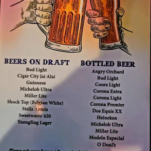 Beer Menu