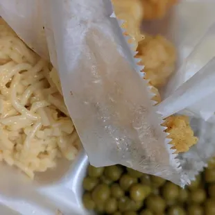Shrimp sweet peas Mac and cheese