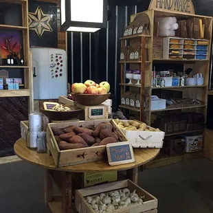 a variety of goods on display