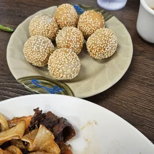 Sesame balls for dessert. DELICIOUS!