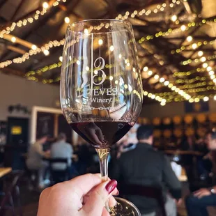 a hand holding a glass of wine