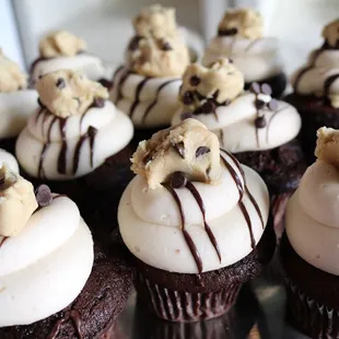 Chocolate Chip Cookie Dough Cupcakes by 3 Sweet Girls Cakery