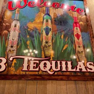 a welcome sign in a mexican restaurant