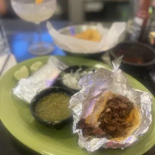 The delicious steak tacos