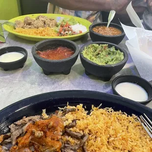 The Green plate is a Carnitas plate with Charro Beans