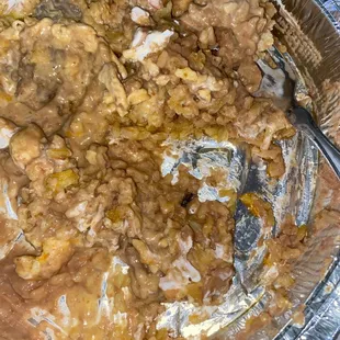 a close up of a pan of food