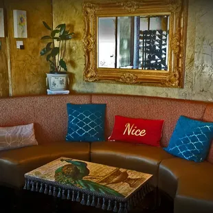 Intimate soft seating area.