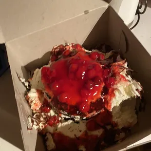 a piece of cake in a box