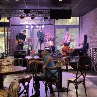 a band playing on stage