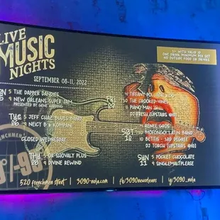 the live music nights poster