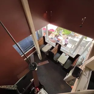 Booth Seating Downstairs (view from upstairs)