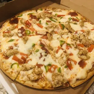a pizza in a pizza box