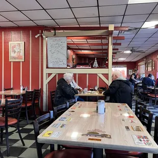 Inside the restaurant.