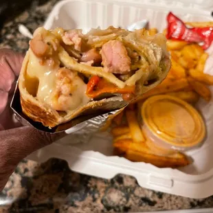 Green chili chicken burrito...up close and personal.