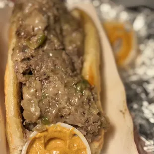 Philly steak hotdog