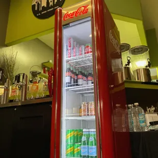 Choose a Drink (or 2,3 etc) from our &quot;Cool&quot; Beverage Fridge when here to pick up your food order. Call/Text us for quick, efficient service