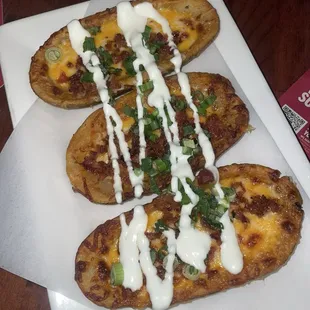 Loaded potato skins IG: @bayareapineapples