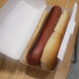 The dog dog was bigger than a reg hot dog and it was tasty