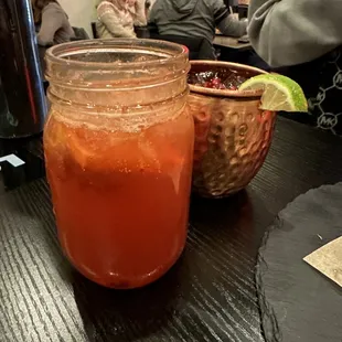 Smoked old fashion and cranberry pomegranate mule