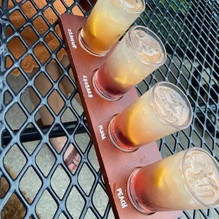 Old fashioned flight. The rhubarb one was my favorite.