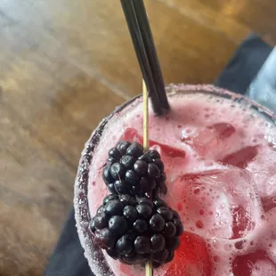 Blackberry whiskey sour...a little sweet..almost red kook-aid sweet...yeah!