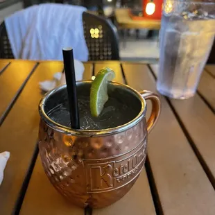 Violet Beauregarde Smirnoff Blueberry, ginger beer, fresh lime