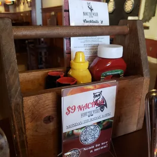 Condiment holder on tables