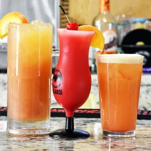 three different drinks