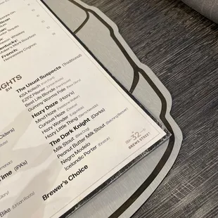Drink menu