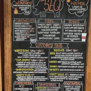Menu as of 7/8/2023