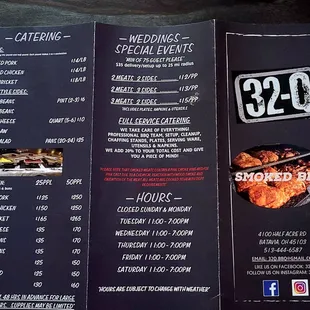 2020 season menu outside