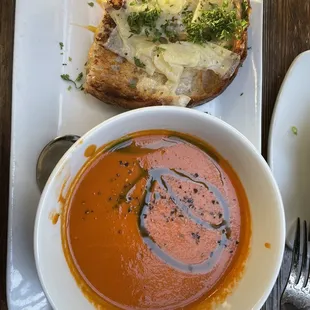 Grilled cheese with tomato soup
