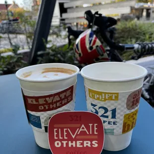 Tasty peppermint white mocha &amp; double caramel steamer!