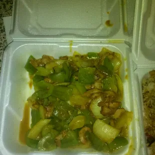 Curry Chicken. LOTS of bell peppers!
