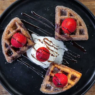 waffles, food