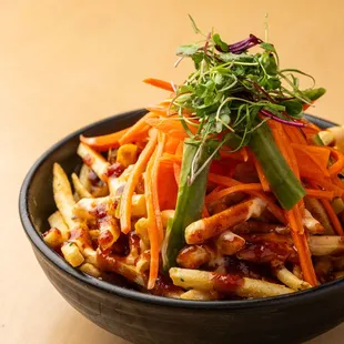 a bowl of food on a table