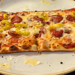 a pizza on a plate
