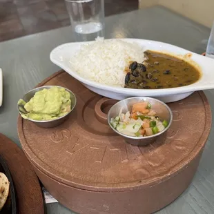 And you get rice and beans gauc and salsa