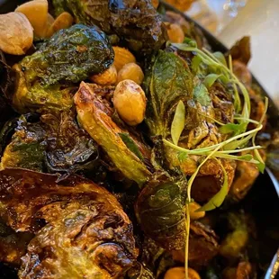 Charred Brussels Sprouts- delicious and not overly sauced out