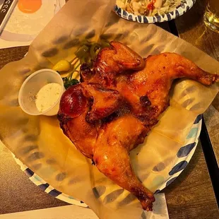a plate of chicken wings