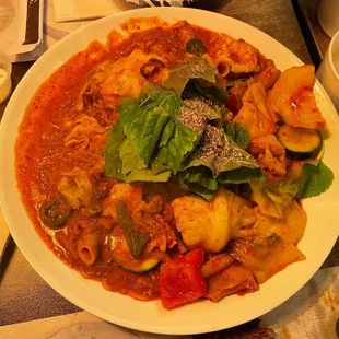 a plate of food on a table