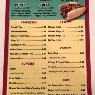 menu