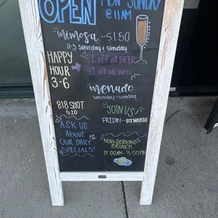 Happy hour sign