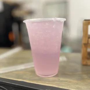 New drink to try - lemon with butterfly pea flower tea