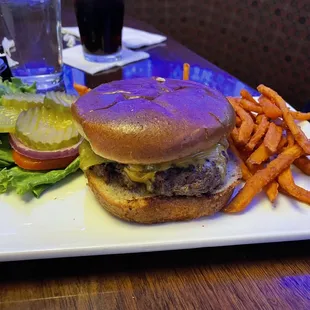 Cheeseburger and Sweet Potato Fries!