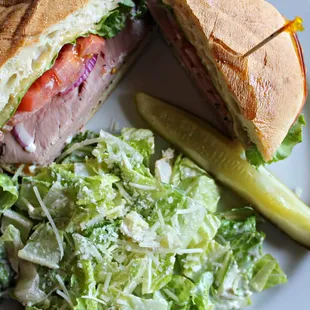 Roast Beef &amp; Gouda with a side caeser salad