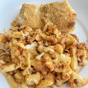 Halibut and cauliflower