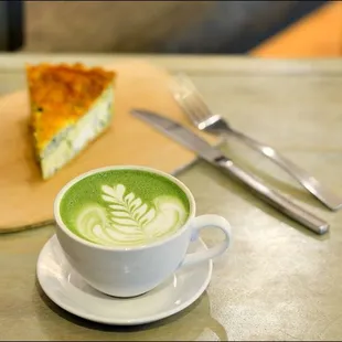 a piece of cake and a cup of coffee